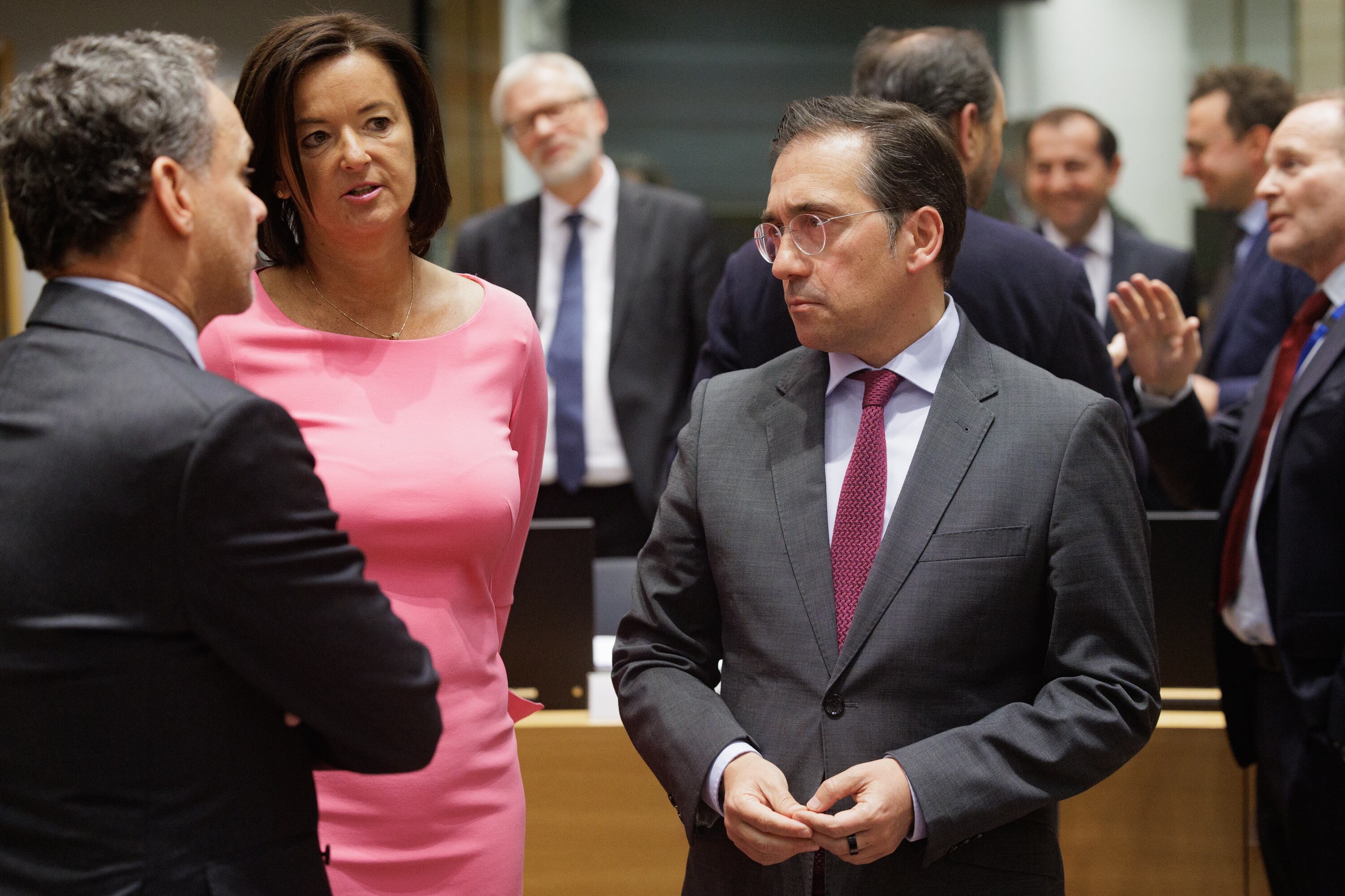 El ministro de Asuntos Exteriores, UE y Cooperación, José Manuel Albares, en el Consejo Europeo de Bruselas.