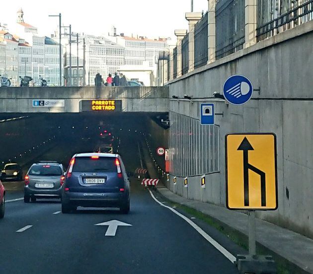 Túnel de O Parrote cuando estaba cerrado al tráfico