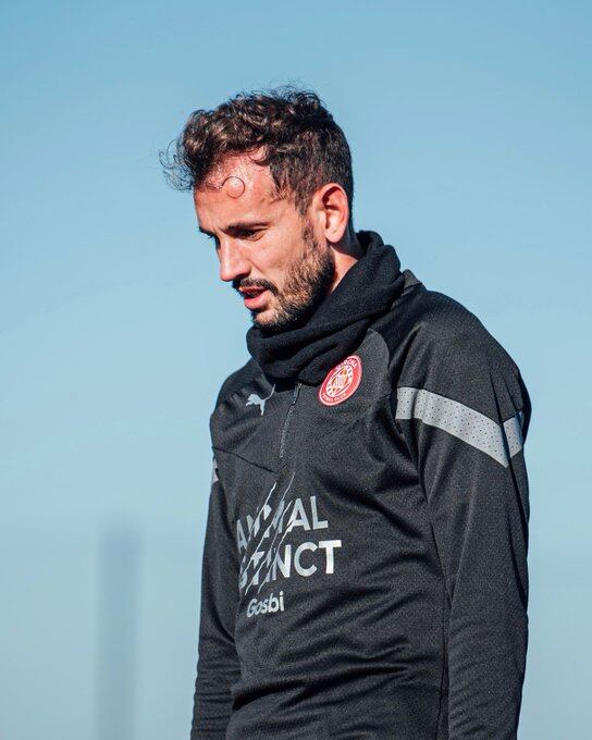 Cristhian Stuani, en un entrenament amb el Girona.
