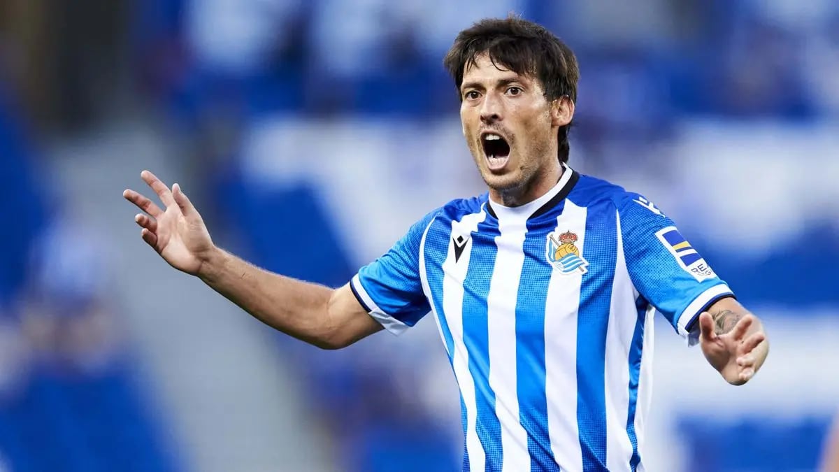 David Silva en un partido con la Real Sociedad