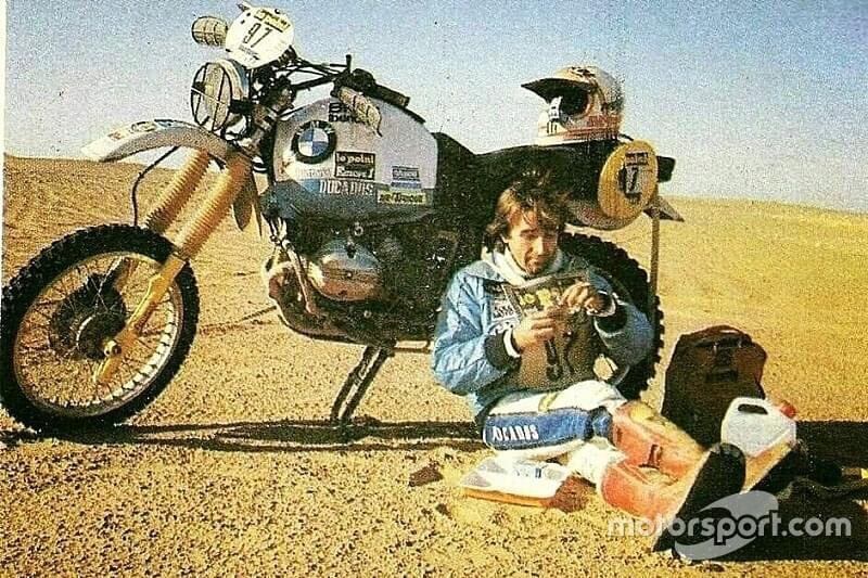 Juan Porcar, en el Rally Dakar de 1983