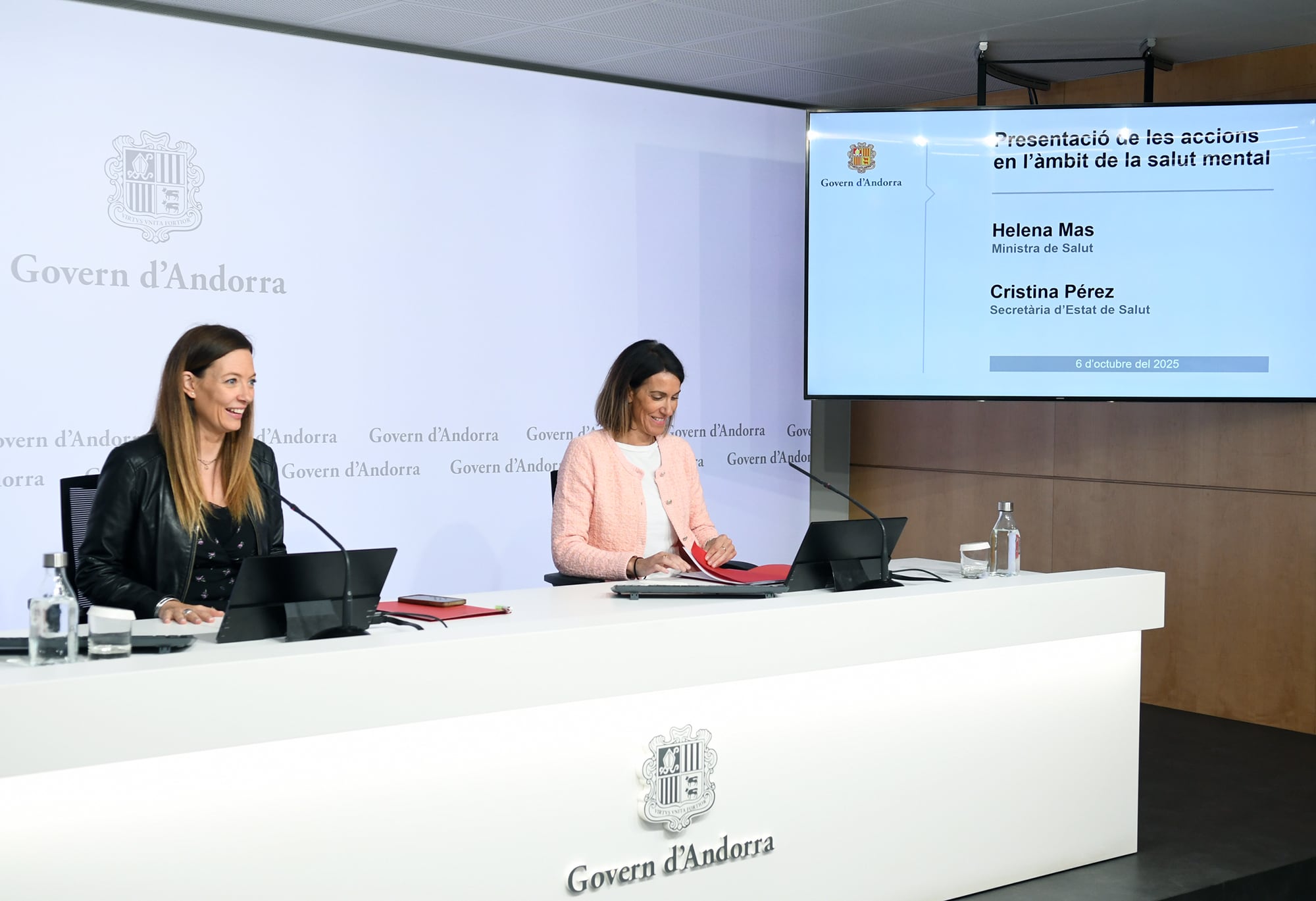 La ministra i la secretària d'Estat de Salut, Helena Mas i Cristina Pérez, han presentat l'Estratègia Nacional de Prevenció i Lluita contra el Suïcidi