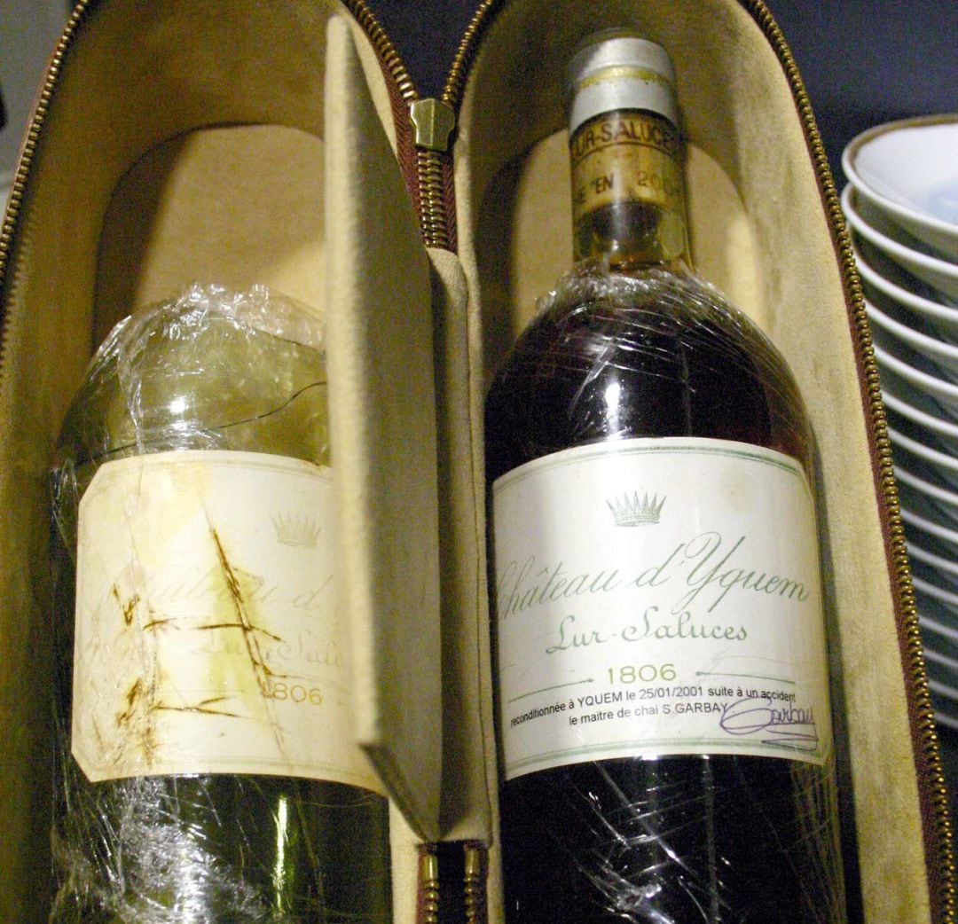 La botella de Chateau d´Yquem de 1806 robada en Atrio.