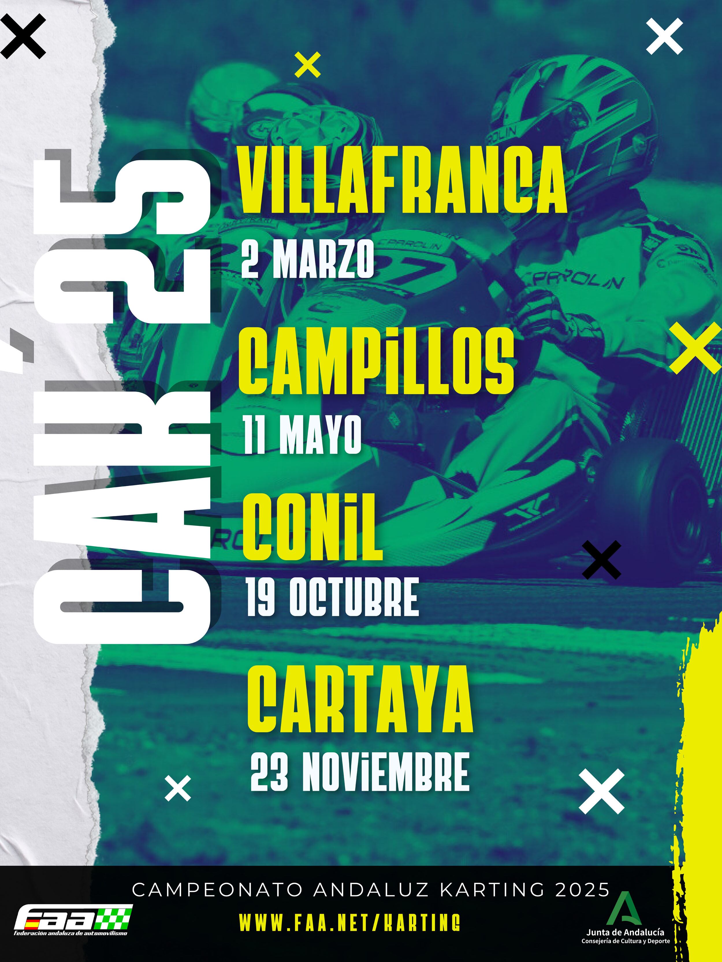 El Campeonato de Andalucía de karting se disputa en el circuito de la localidad malagueña de Campillos