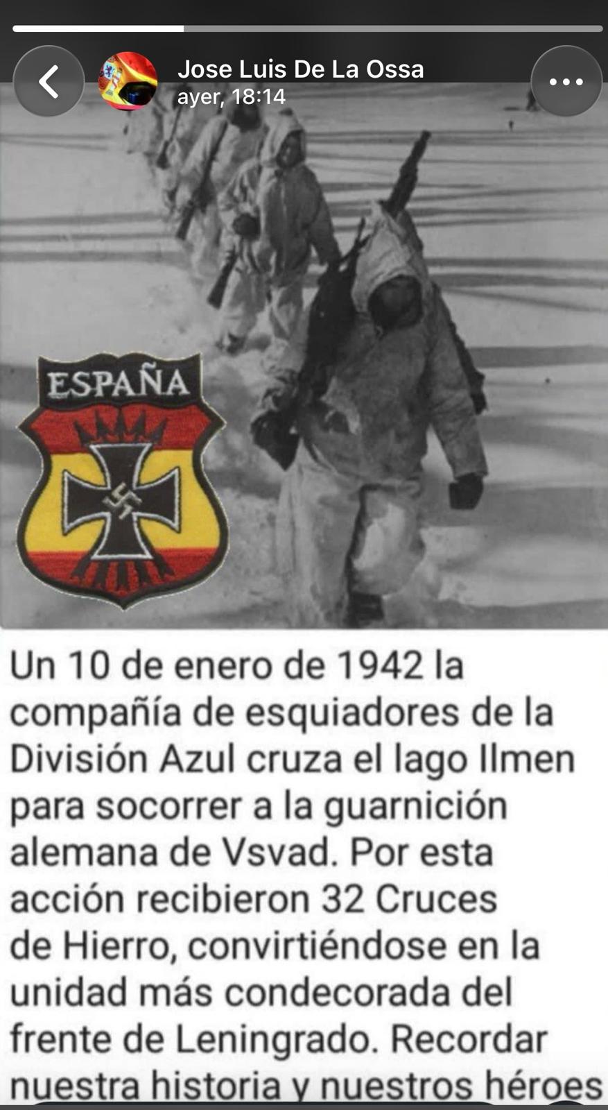 Imagen difundida por concejal de Vox en el Ayuntamiento de Villarrobledo, José Luis de la Ossa, en su estado de WhatsApp