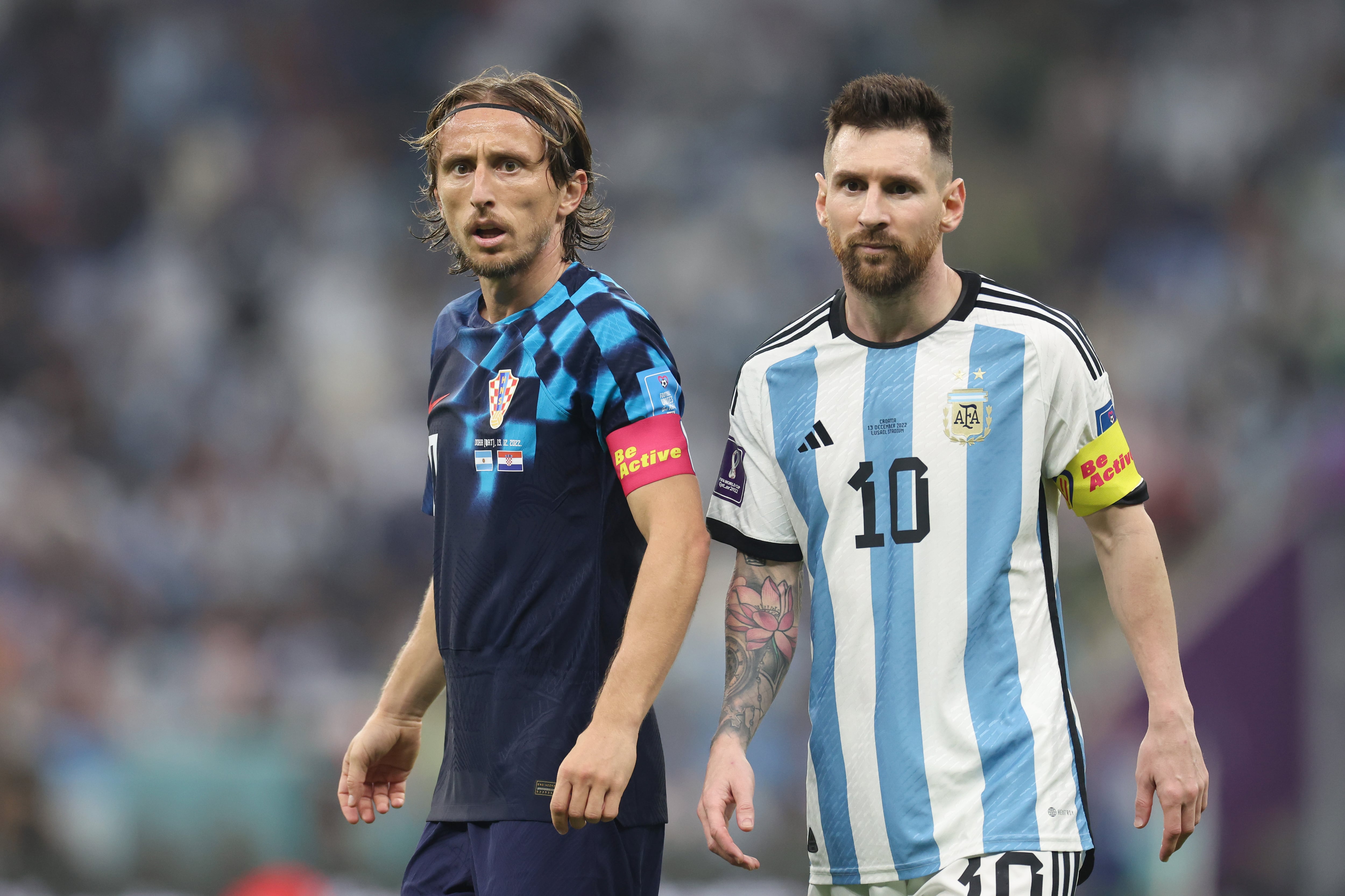 Luka Modric y Lionel Messi, durante las semifinales del Mundial de Qatar