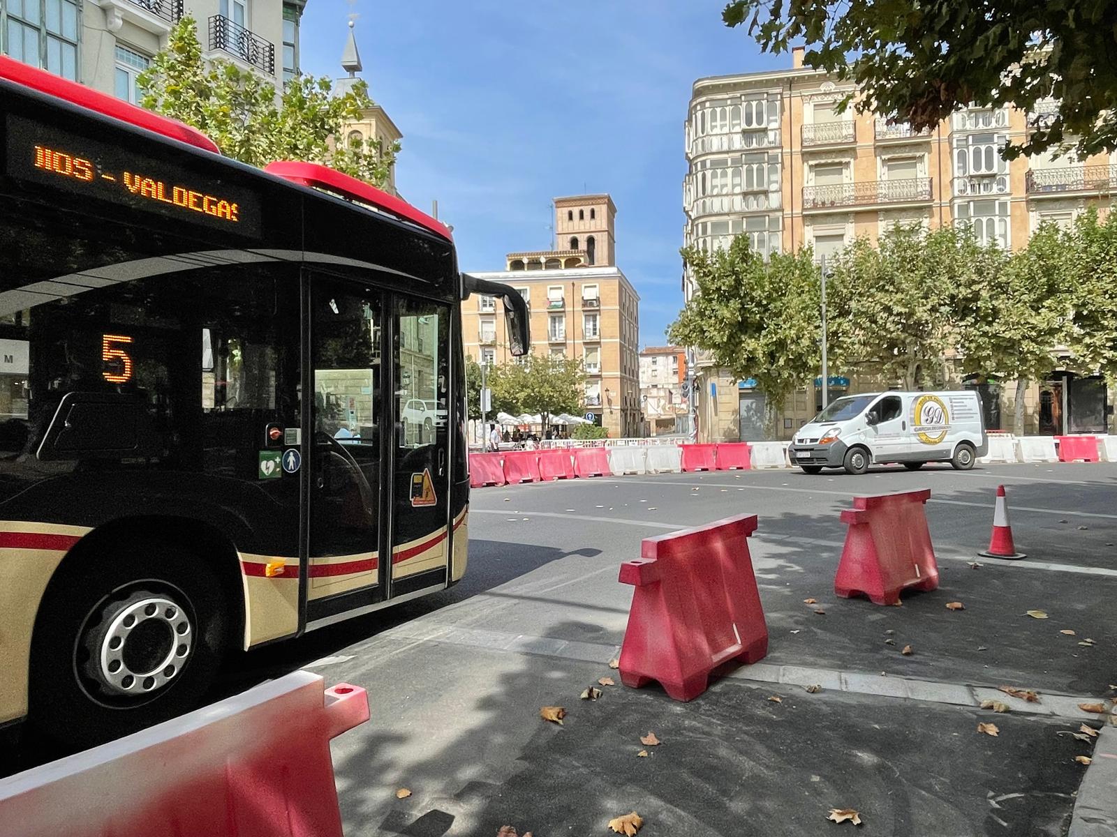 Obras en la glorieta del Doctor Zubía de Logroño