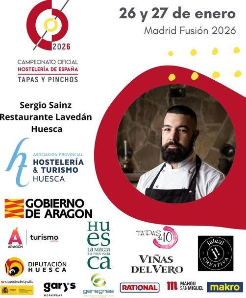 Cartel anunciador de la presencia de Sergio Sainz de Lavedan en el campeonato de Madrid Fusiónó