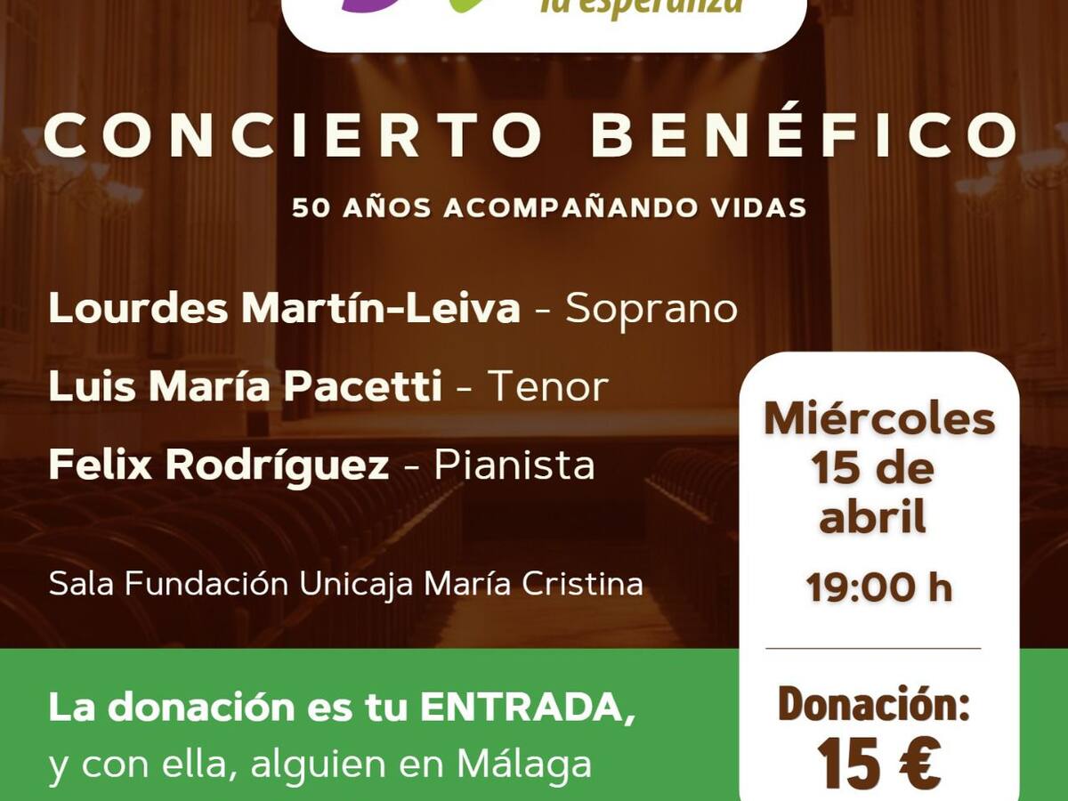 El Teléfono de la Esperanza celebra sus 50 años en Málaga con un gran Concierto Benéfico
