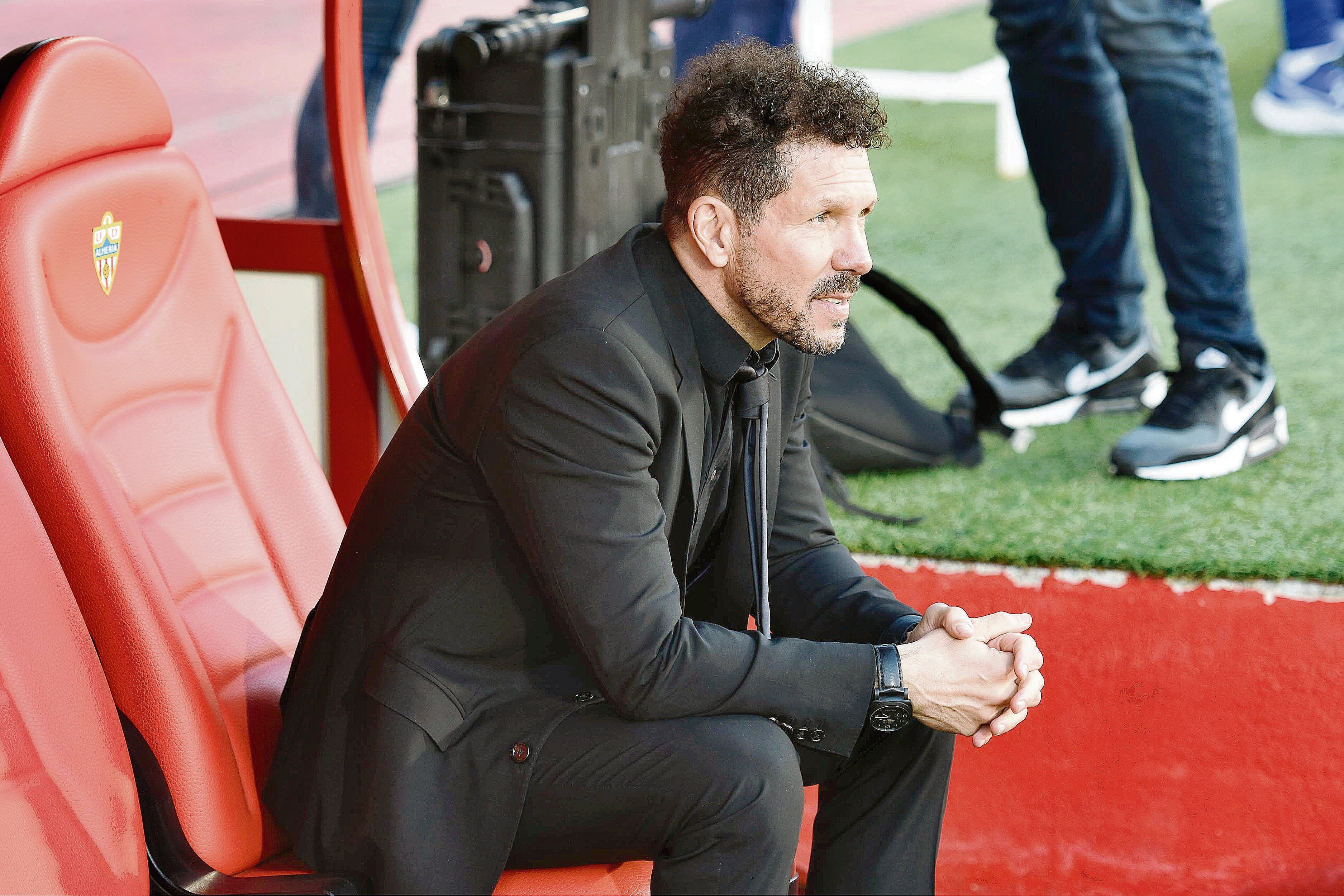 Diego Pablo Simeone, ‘El Cholo’, en el Almería-Atlético de la pasada Liga.