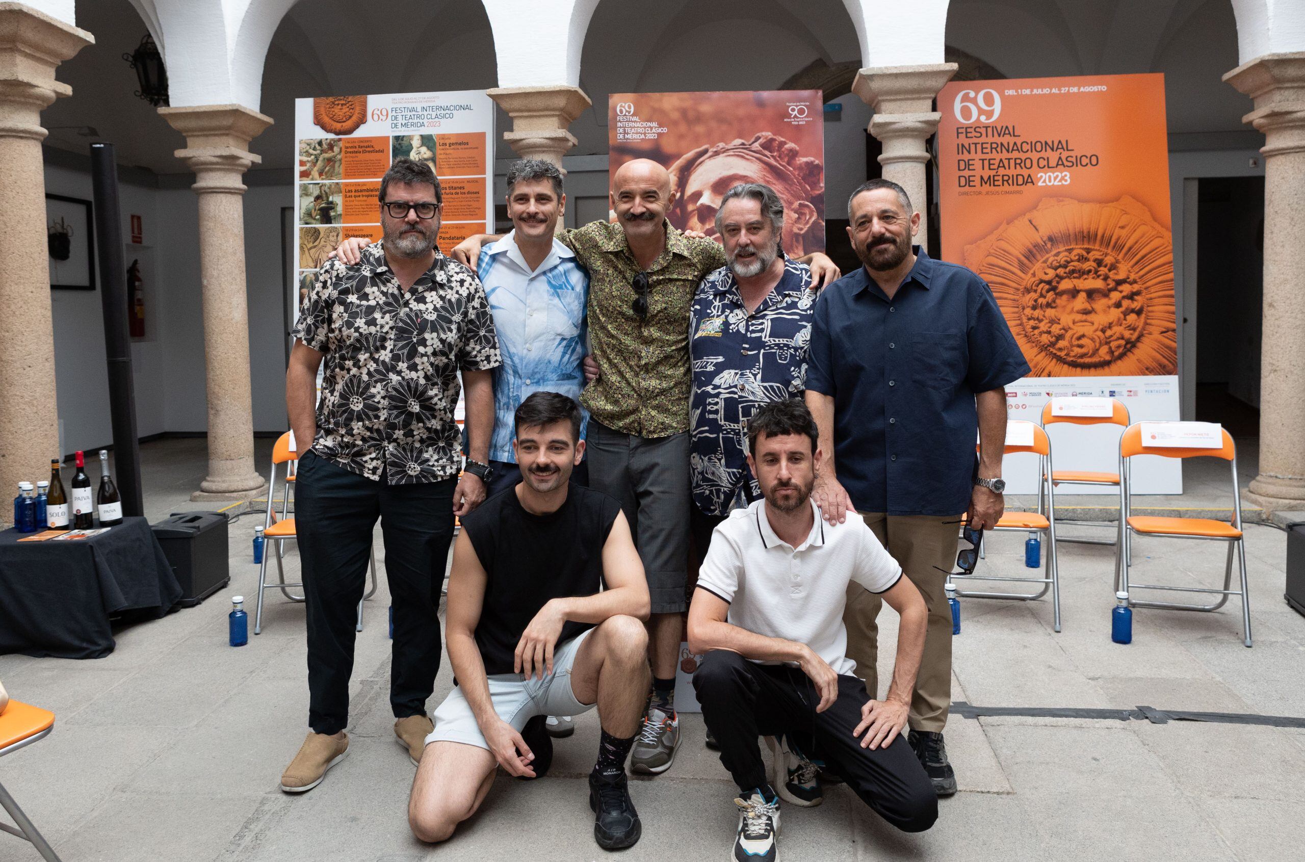 Pepón Nieto, Antonio Pagudo, Fernando Soto, Rulo Pardo, Avelino Piedad, Esteban Garrido y Andrés Lima en la rueda de prensa de &#039;La comedia de los errores&#039;