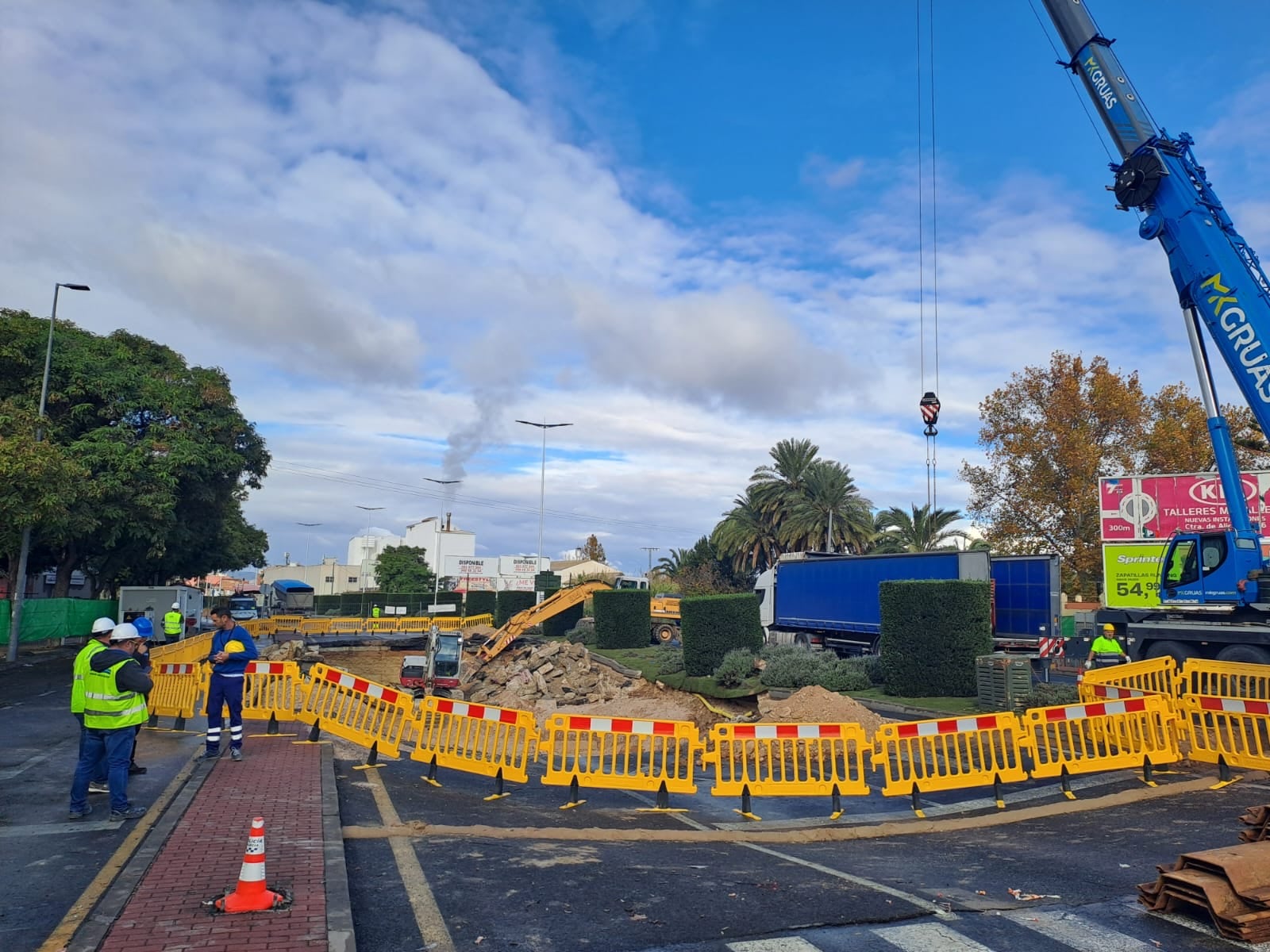 Obras en la Avenida de Miguel Indurain