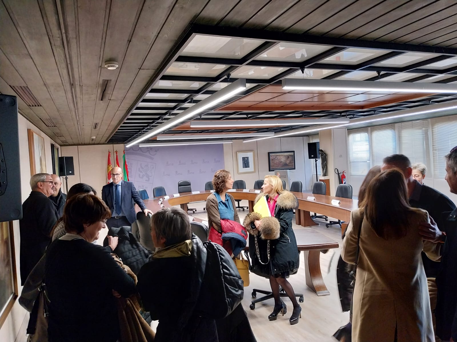 Momento previo a la reunión de la Comisión Territorial Contra la Violencia de Género