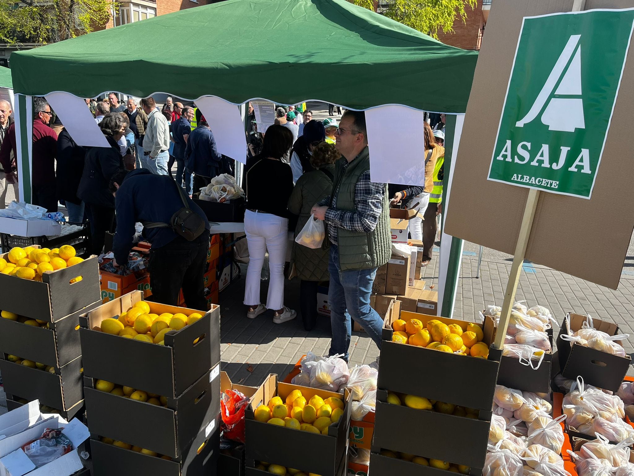 Las principales organizaciones agrarias reparte hasta 30.000 kilos de alimentos en Toledo