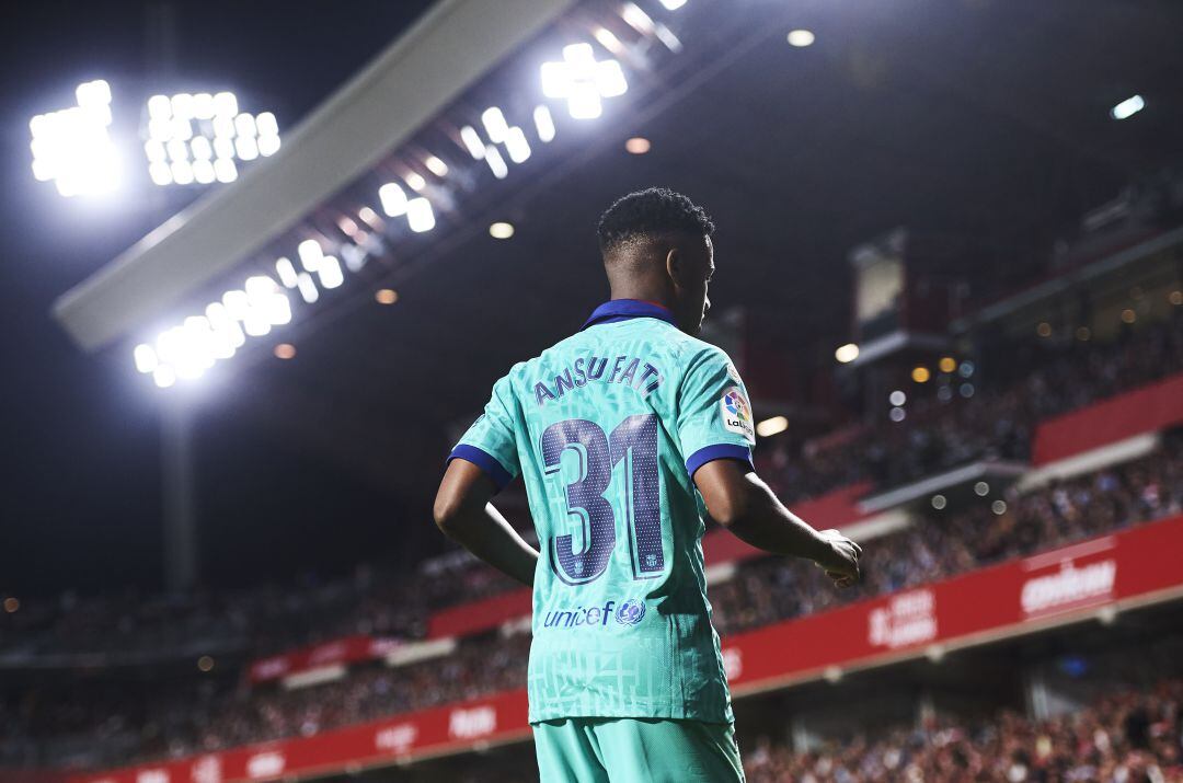 Ansu Fati, durante el partido contra el Granada