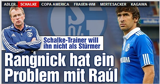 Según publica el periódico alemán <i>Bild</i>, el técnico del Schalke ve a Raúl algo &quot;lento&quot;