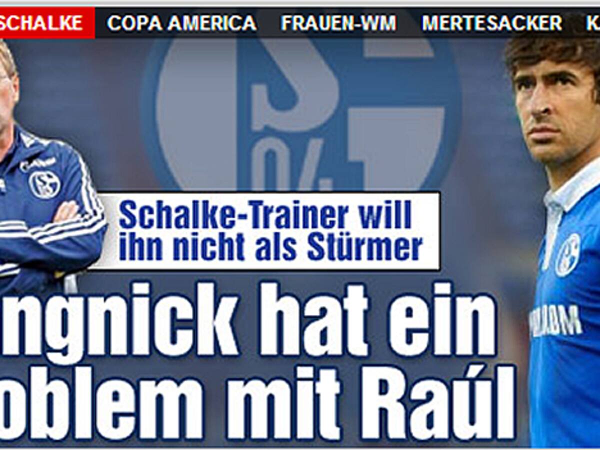 El entrenador del Schalke 04 ve a Raúl algo lento para jugar de delantero
