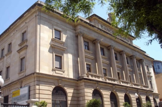 Façana de l&#039;edifici de l&#039;antic Banc d&#039;Espanya.