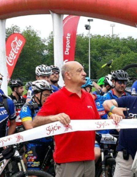 Javier Faes durante una prueba deportiva