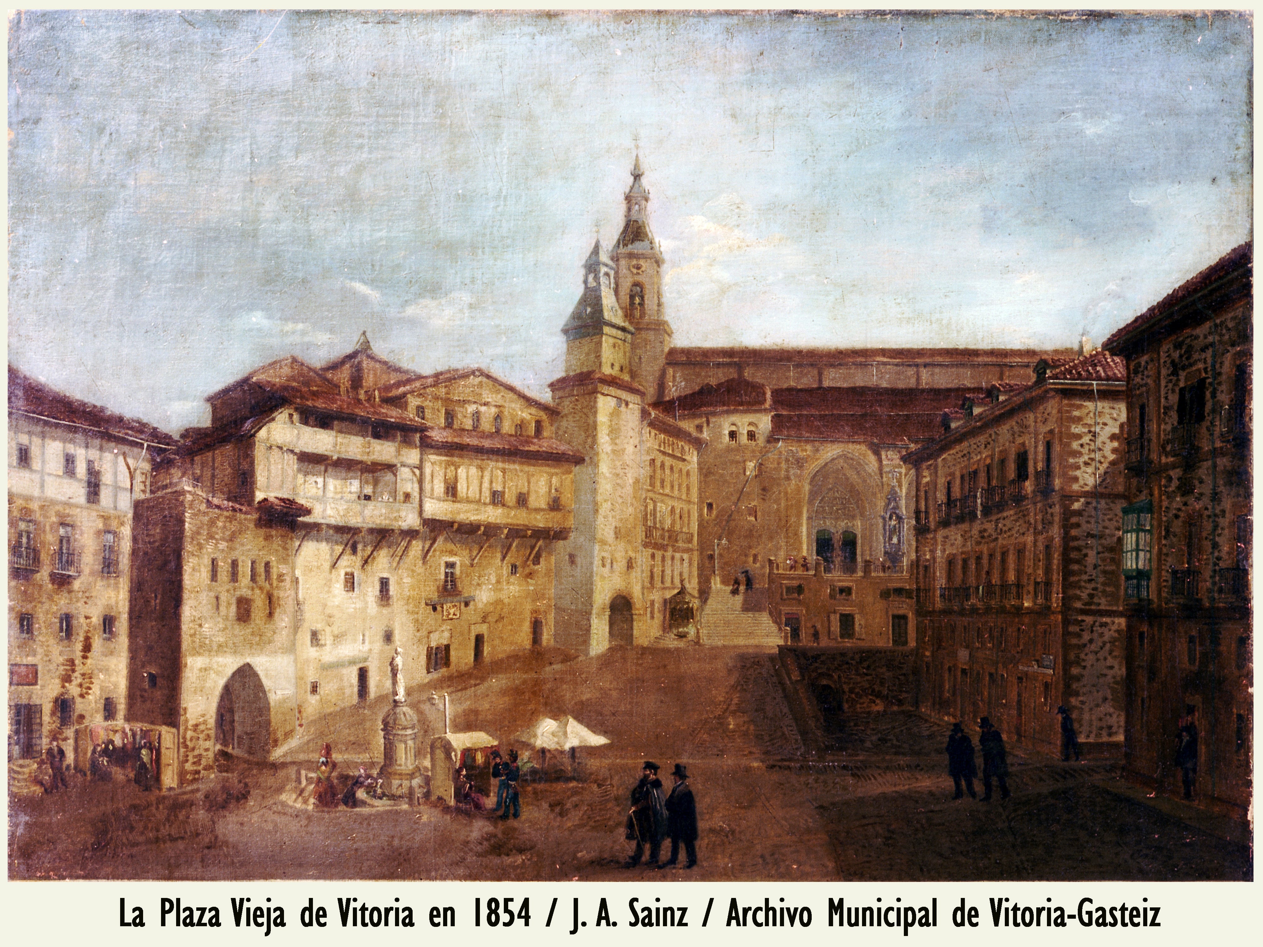 La Plaza Vieja de Vitoria en 1854