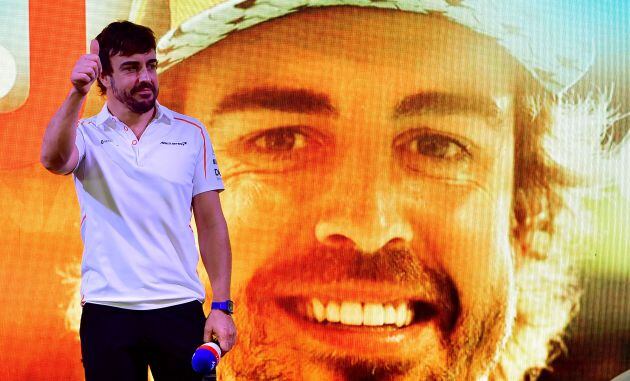 Alonso, en un acto celebrado esta semana en el circuito de Yas Marina, donde disputa su última carrera en la F1.