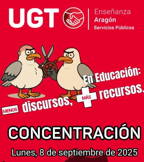 Cartel anunciador de la concentración de UGT por una mejor educación