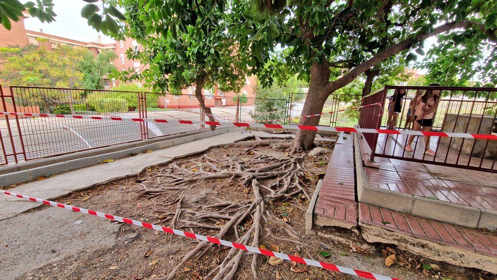 Desperfectos en el patio del CEIP San Blas