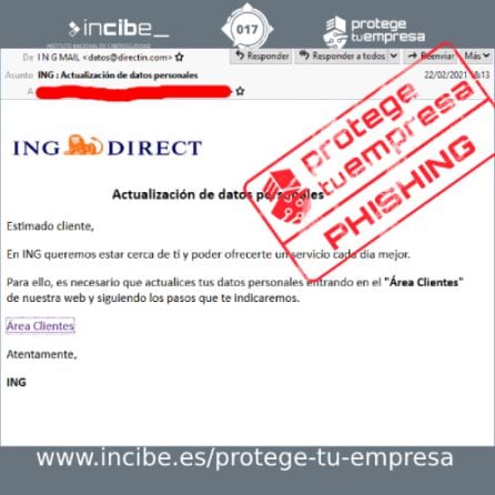 El mensaje está relacionado con ING Direct.