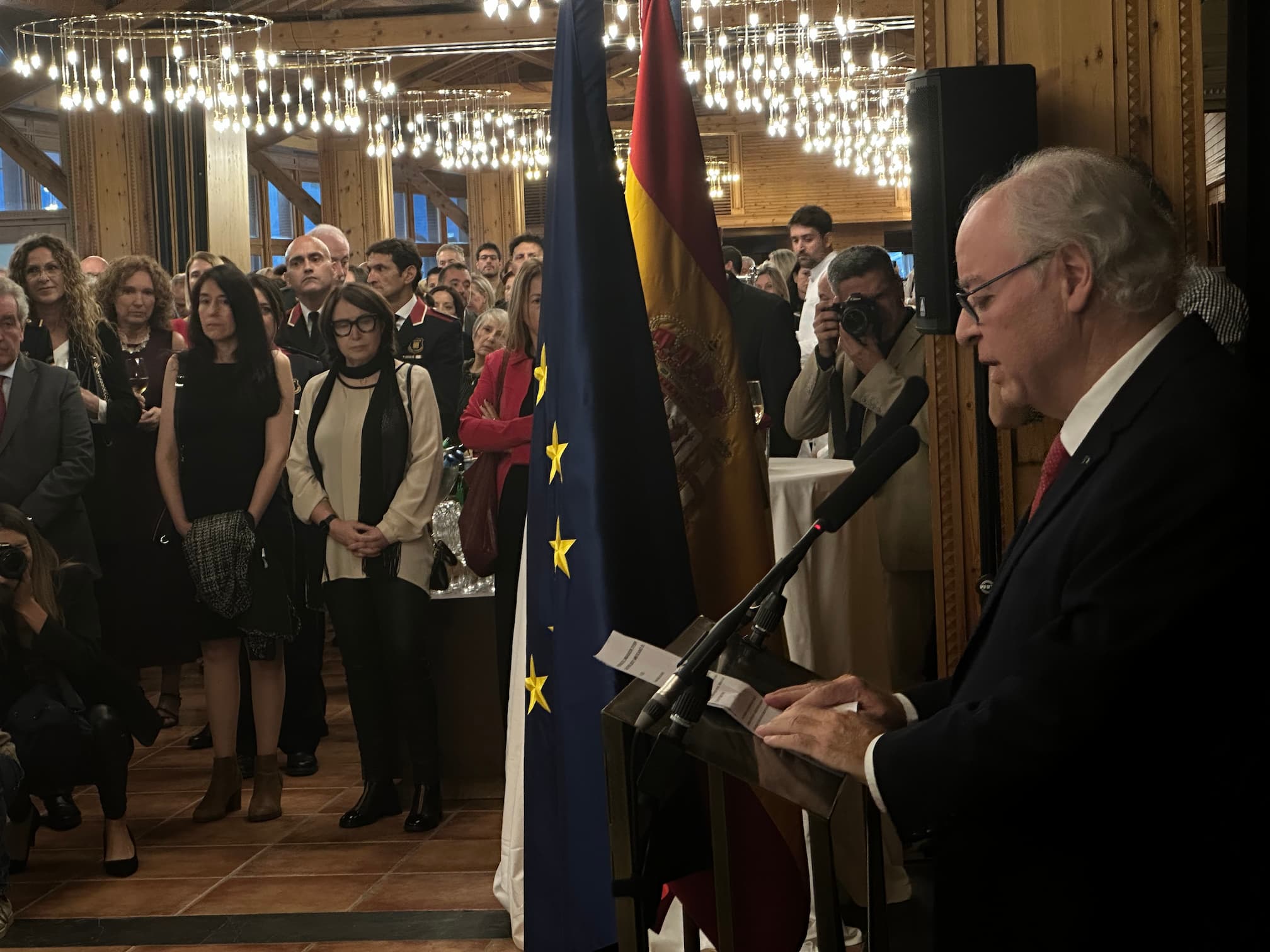L&#039;ambaixador espanyol a Andorra, Carlos Pérez-Desoy, durant el seu discurs amb motiu del Dia de la Hispanitat aquest dijous a Soldeu