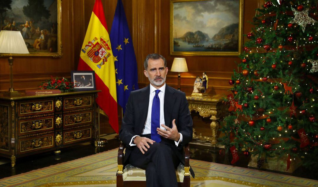 El rey Felipe VI da su discurso de Nochebuena.