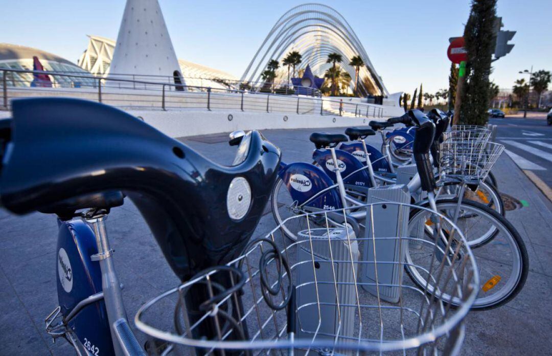 Una estación de Valenbisi en la capital valenciana.
