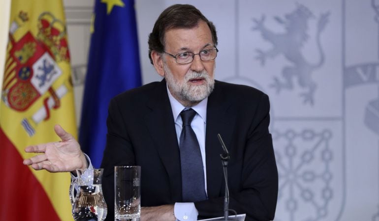 El presidente del Gobierno, Mariano Rajoy, durante la rueda de prensa tras una reunión del Consejo de Ministros.