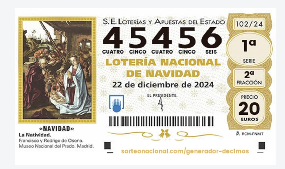 Quinto premio 45456 Lotería Navidad 2024