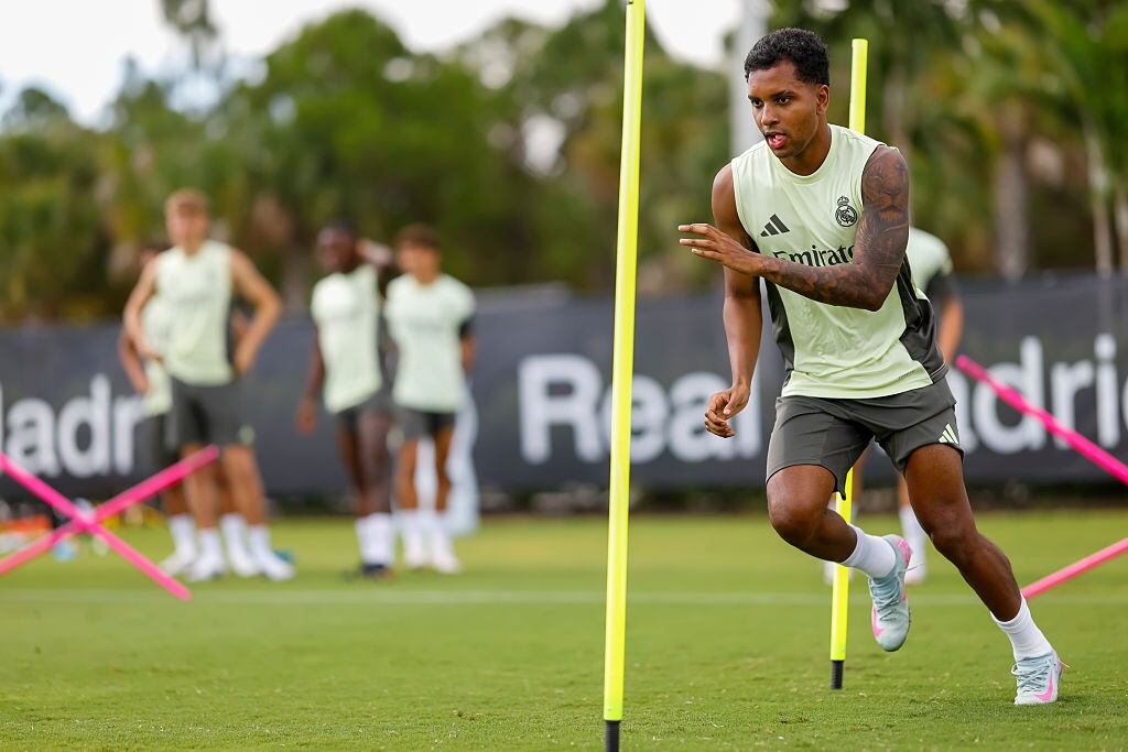 Rodrygo Goes en la sesión de entrenamiento previa al Real Madrid-CF Pachuca del Mundial de Clubes.