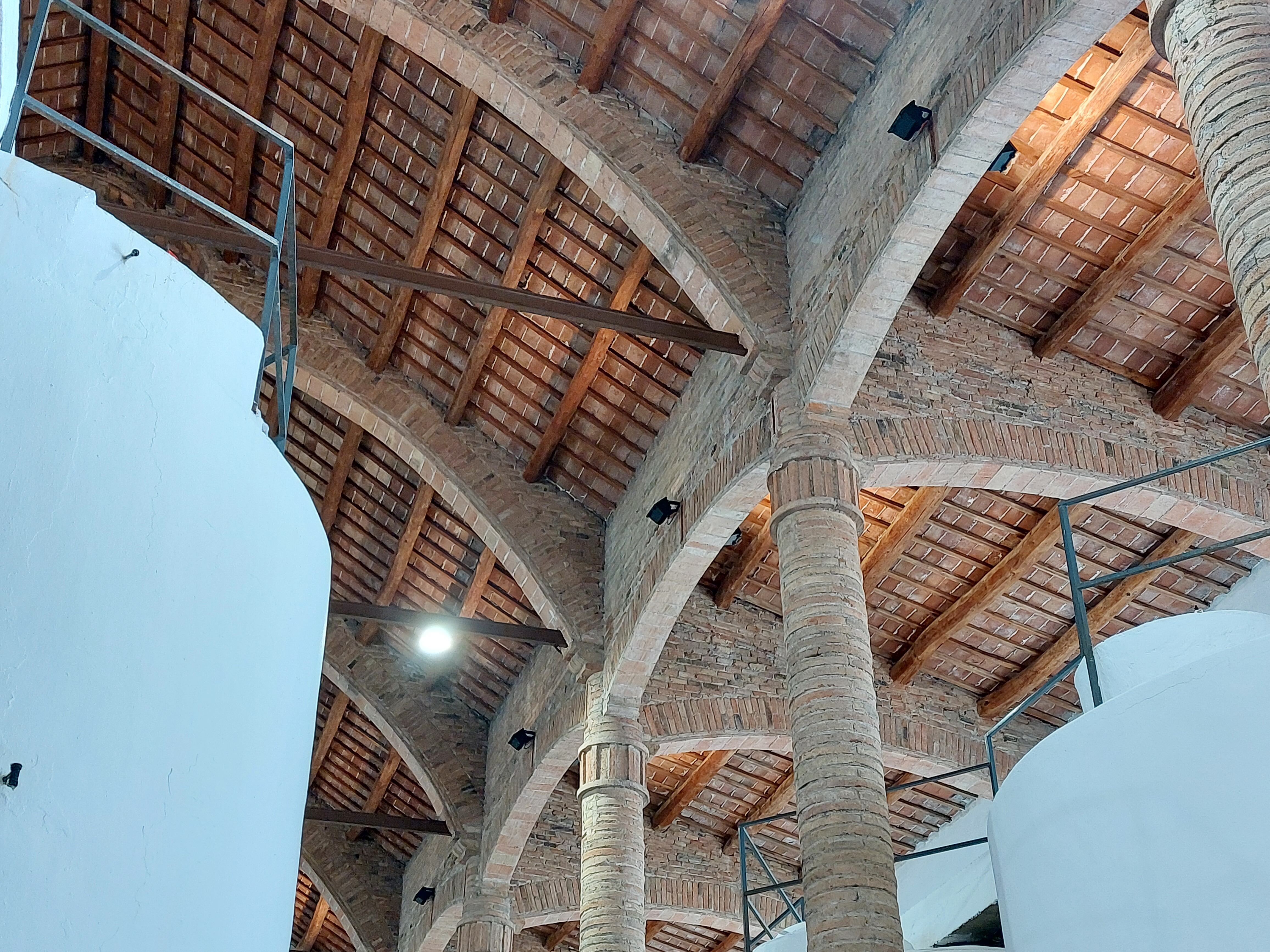 Interior de catedral cooperativa de vinos en Conca de Barberá