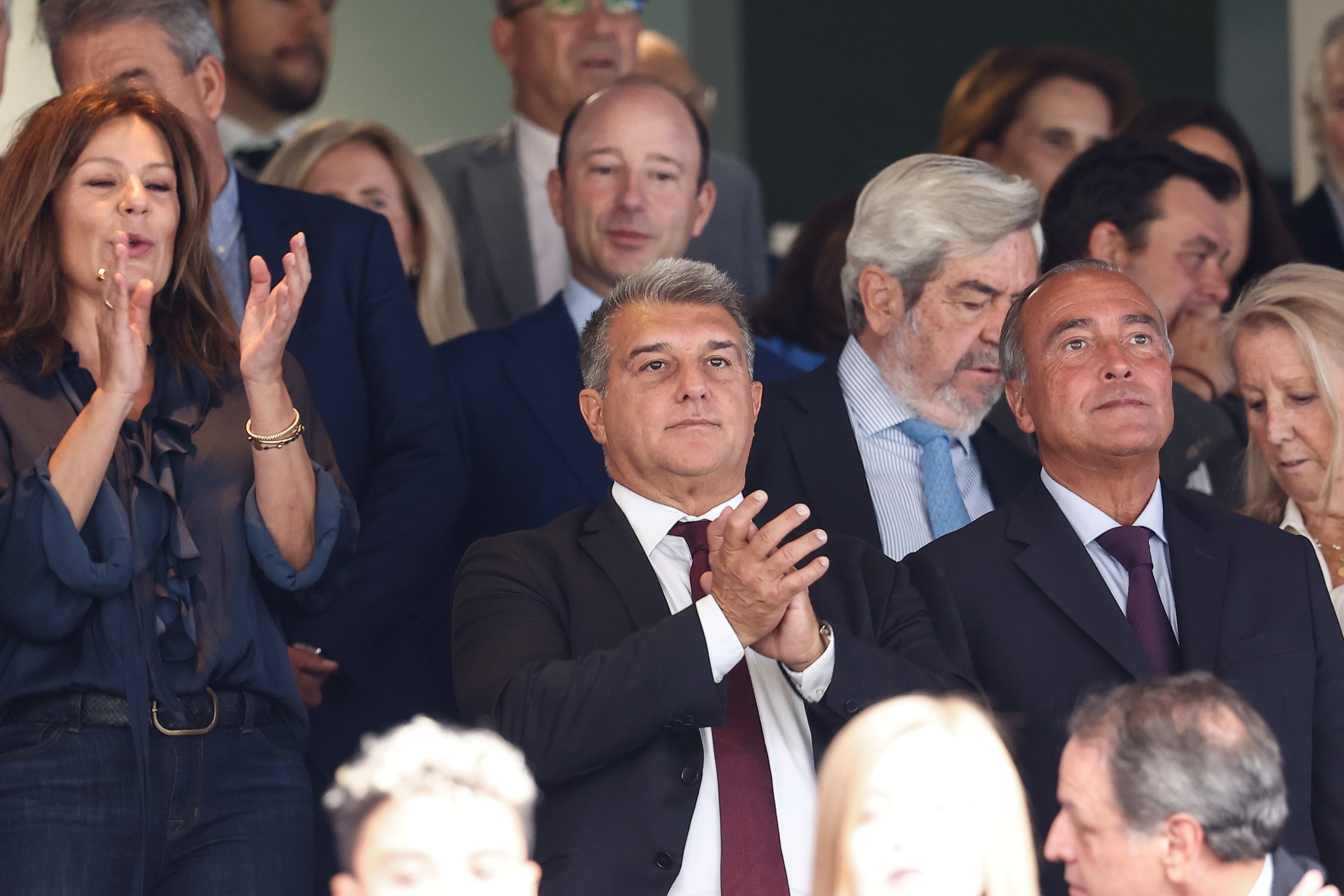 Joan Laporta, en el palco del Santiago Bernabéu durante el Clásico.