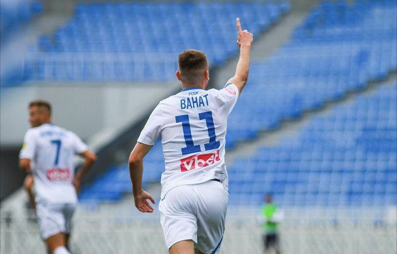 Vladyslav Vanat celebrant un gol amb el Dinamo.