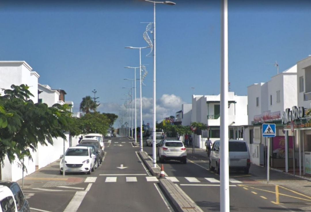 Calle San Borondón de Playa Honda, en Lanzarote, lugar del accidente.