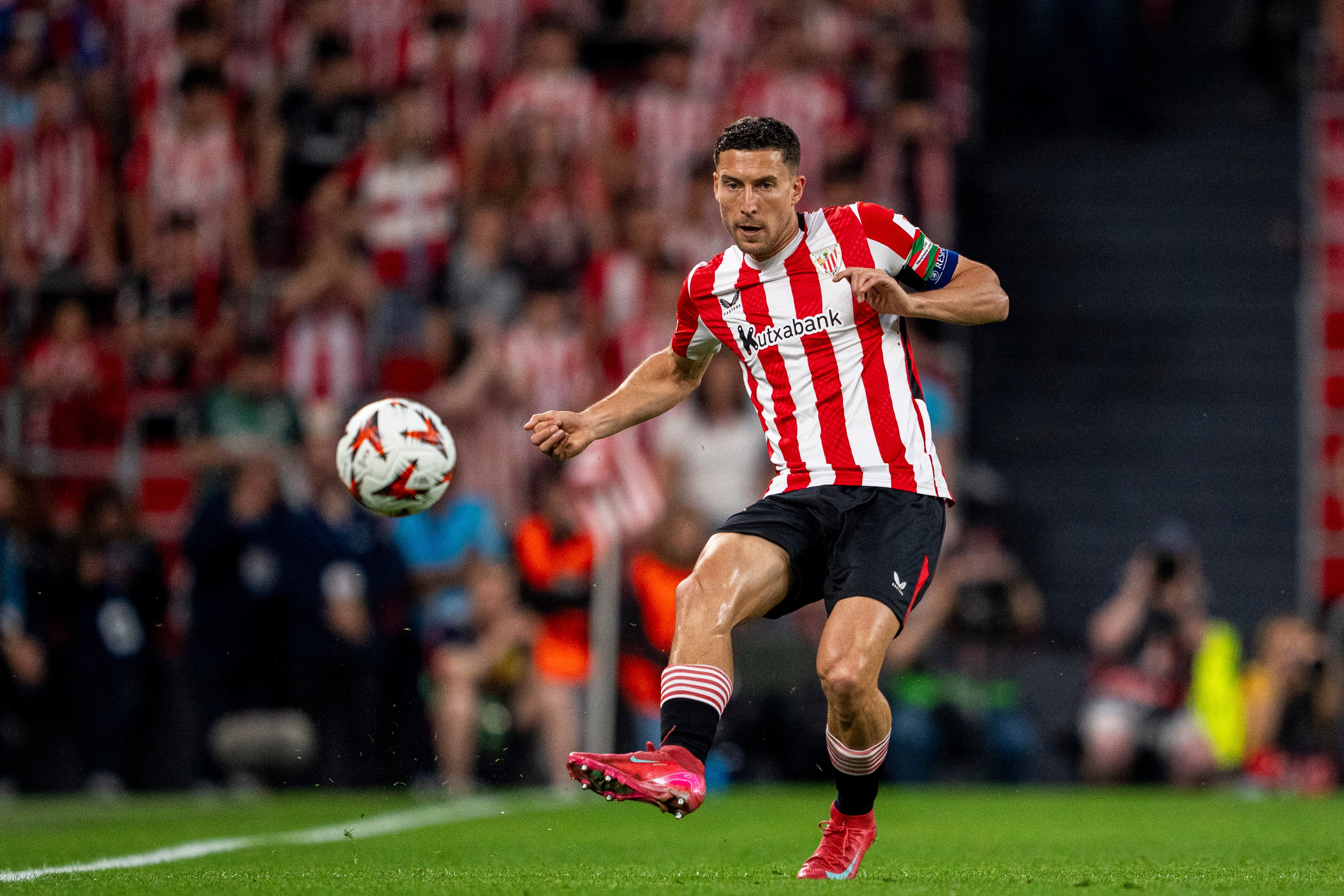 Óscar de Marcos, durante el encuentro ante el Manchester United, disputado este jueves en San Mamés