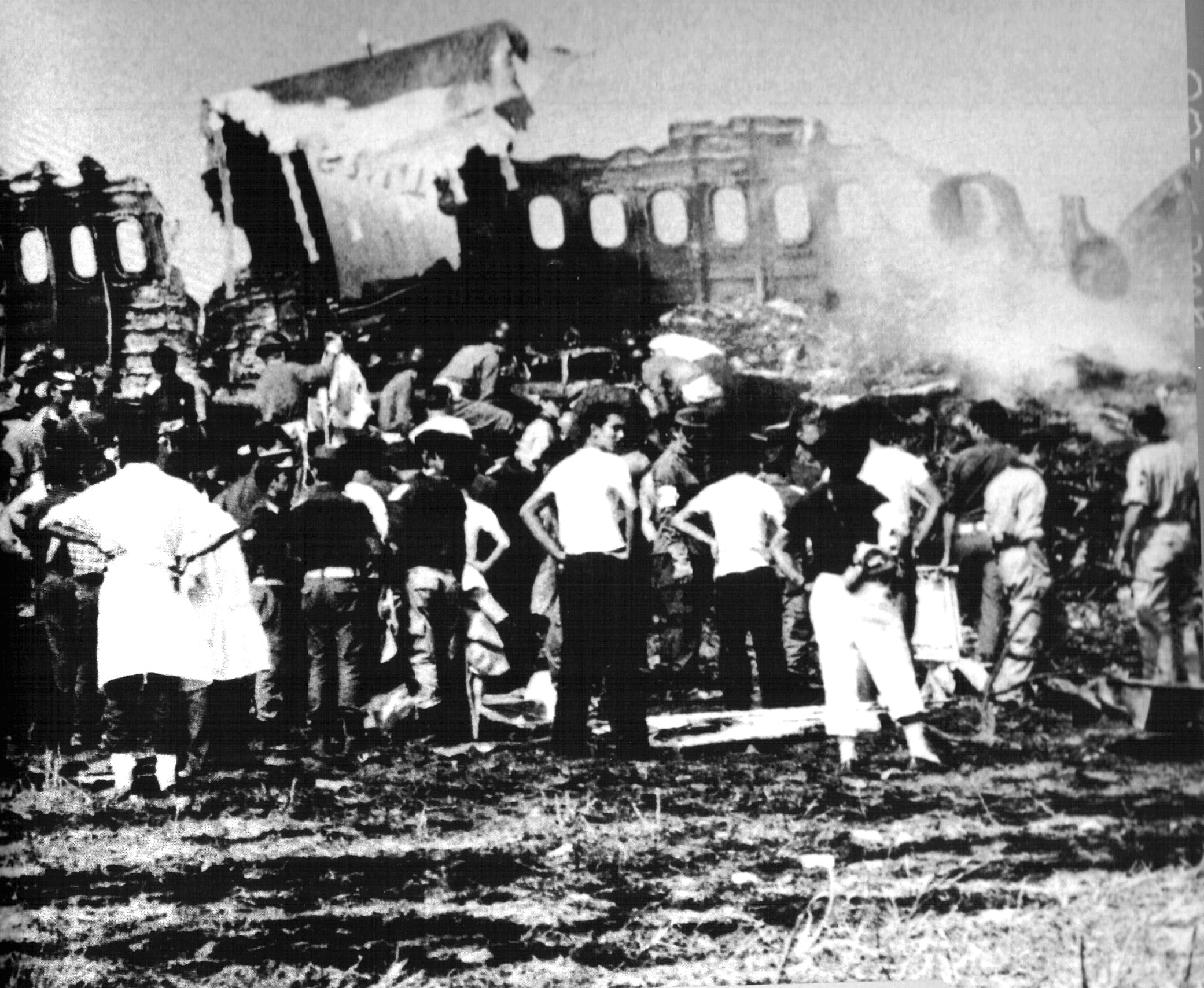 Estado en el que quedó el aparato tras su incendio en 1982