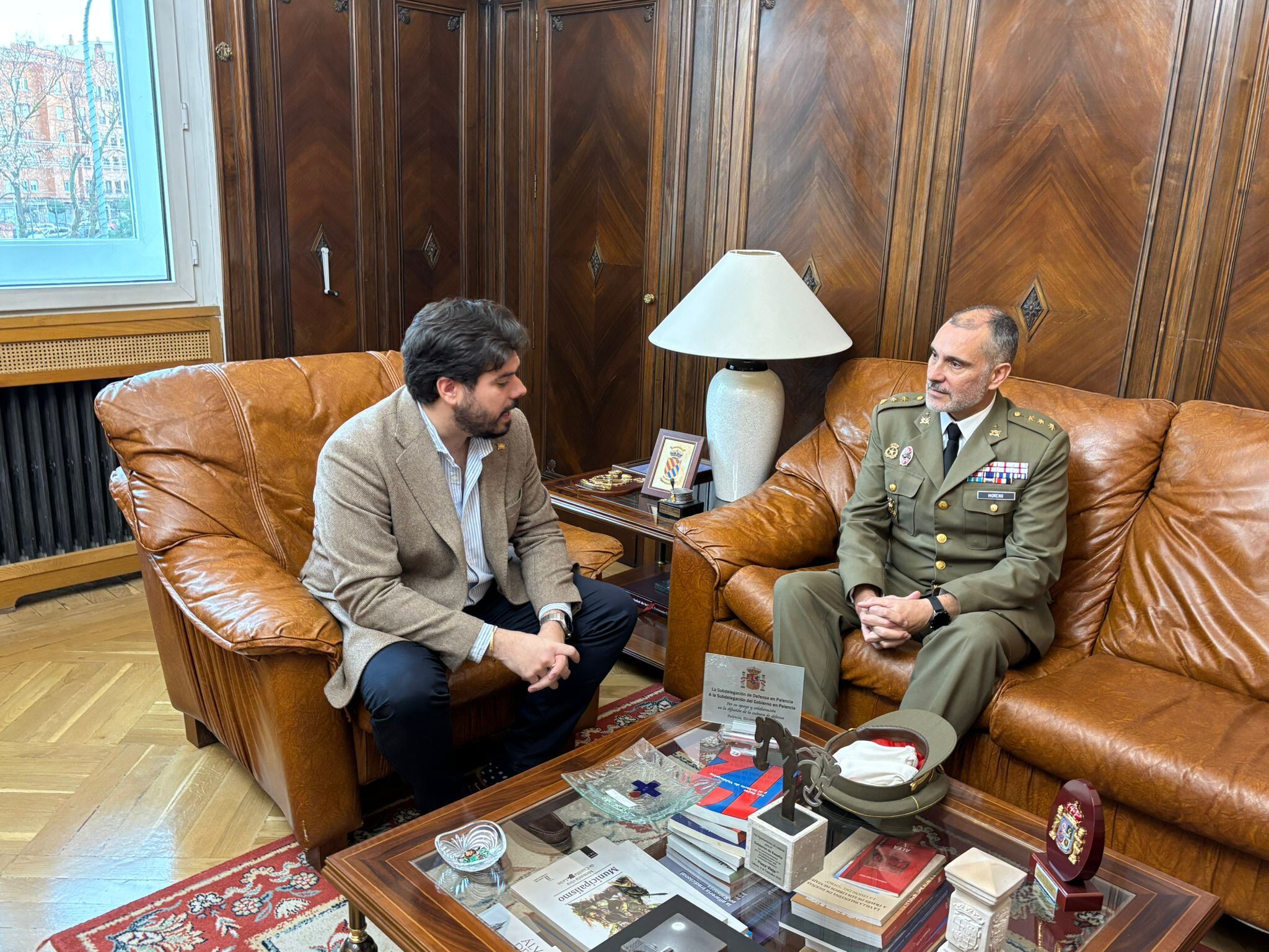 Eduardo Santiago, subdelegado del Gobierno en Palencia y el coronel Moreno Arenas