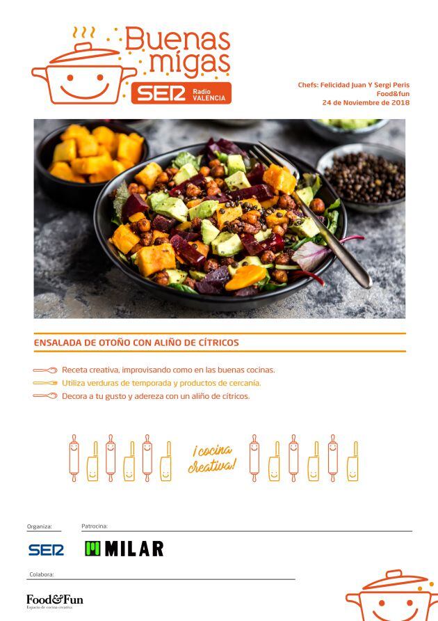 Ensalada de otoño con aliño de cítricos