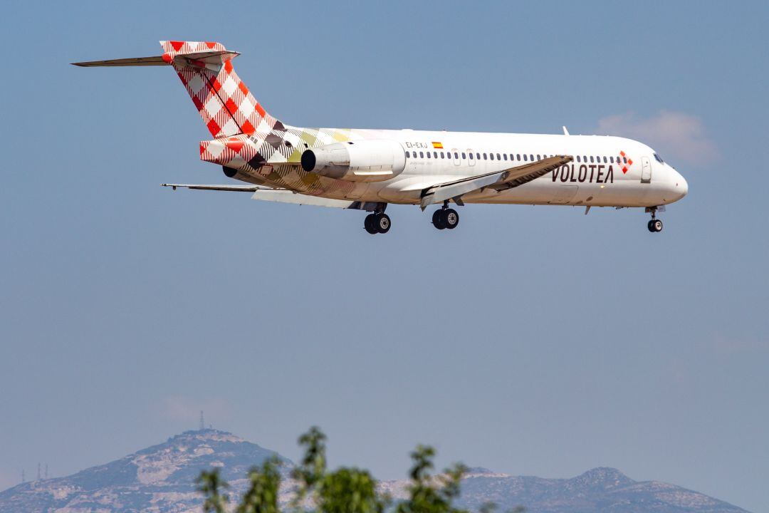 Un avión de Volotea durante un trayecto. 