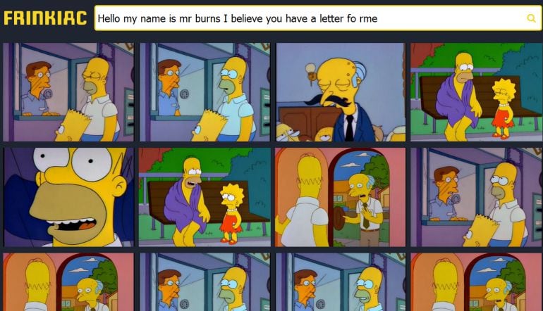 El buscador que permite encontrar los momentos más divertidos de &#039;Los Simpson&#039;. 