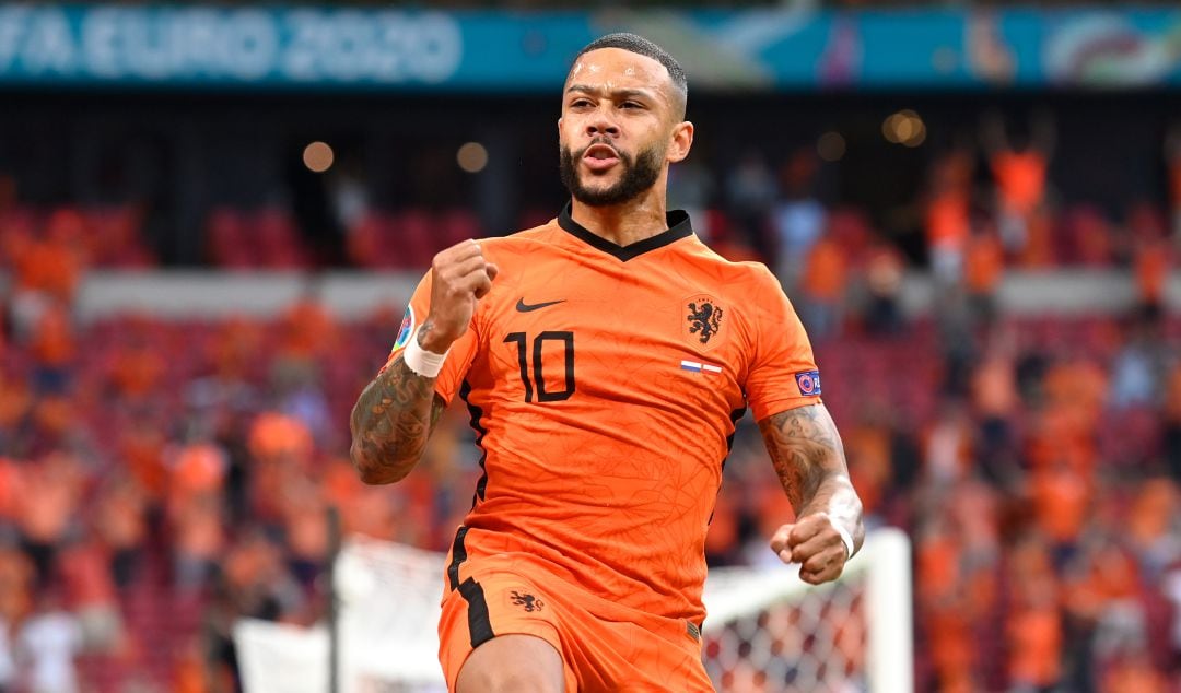 Depay celebra un gol en la presente Eurocopa