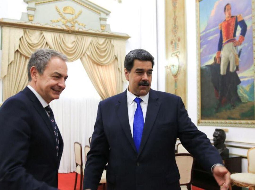 El presidente venezolano, Nicolás Maduro, y el expresidente del Gobierno español José Luis Rodríguez Zapatero.