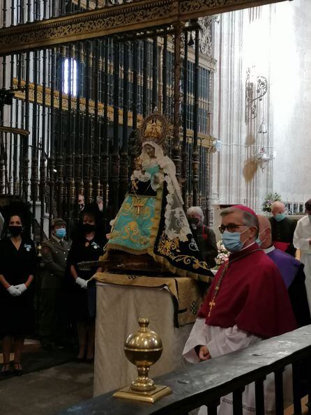 Virgen de la Fuencisla antes de su traslado al Santuario