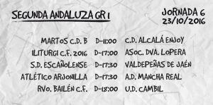 Partidos de la sexta jornada del Grupo I de la Segunda Andaluza.