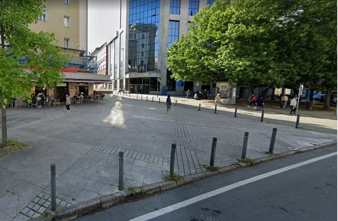 Zona de la plaza de España más próxima a la sede de la Xunta de Galicia en Ferrol