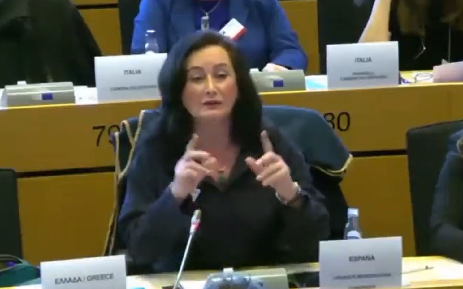 La diputada del PP Edurne Uriarte en una comisión del Europarlamento.